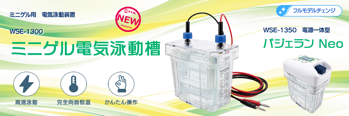 フルモデルチェンジ！ミニゲル用電気泳動装置